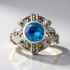 Anello in argento con Topazio Blu Svizzero (Annette classic)
