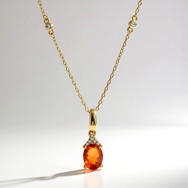 Collana in oro con Opale di Fuoco Messicano (CIRARI)