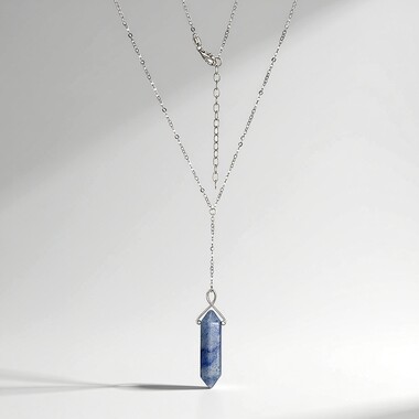 Collar en plata con Aventurina azul