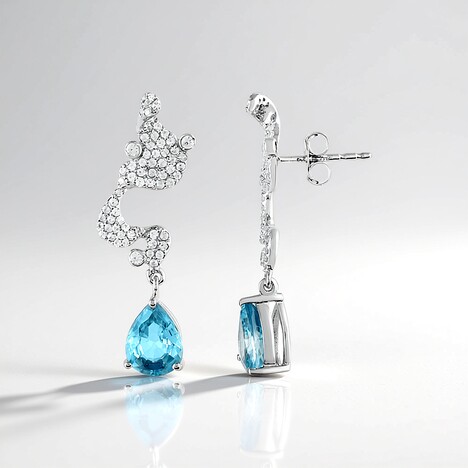 Boucles d'oreilles en argent et Zircon de Ratanakiri (SAELOCANA)