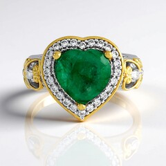 Anello in argento con Smeraldo pozzo D8