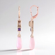 Pendientes en plata con Ópalo rosa (KM by Juwelo)