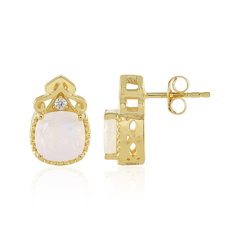 Regenbogen-Mondstein-Silberohrringe