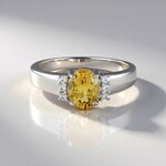 Anello in argento con Berillo Giallo
