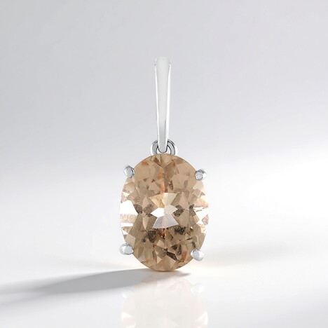 Ciondolo in platino con Morganite del Madagascar AAA