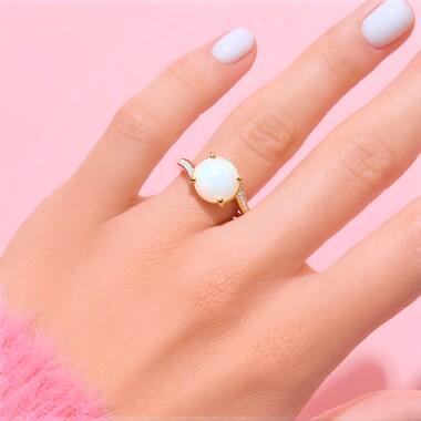 Bague en argent et Opale Welo