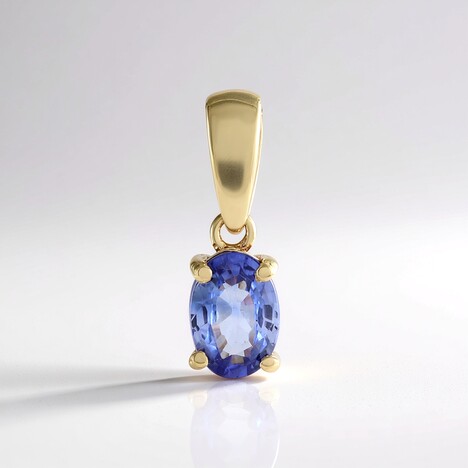 Ciondolo in oro con Zaffiro Ceylon Blu