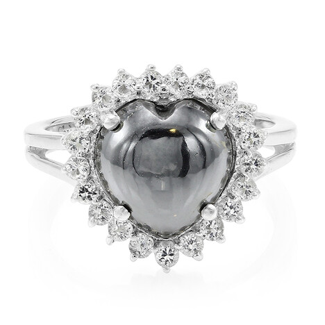 Schwarzer Hämatit-Silberring