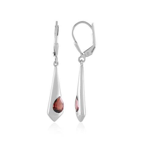 Zilveren oorbellen met Mozambique granaten