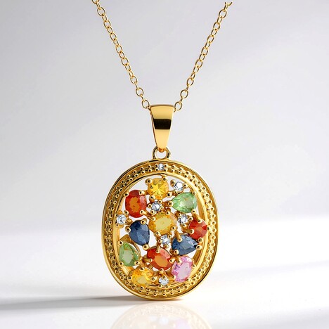 Collana in argento con Zaffiro Blu