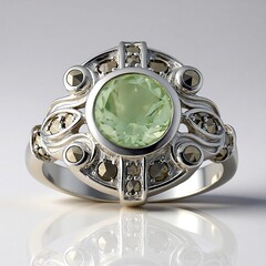 Anello in argento con Ametista Verde (Annette classic)
