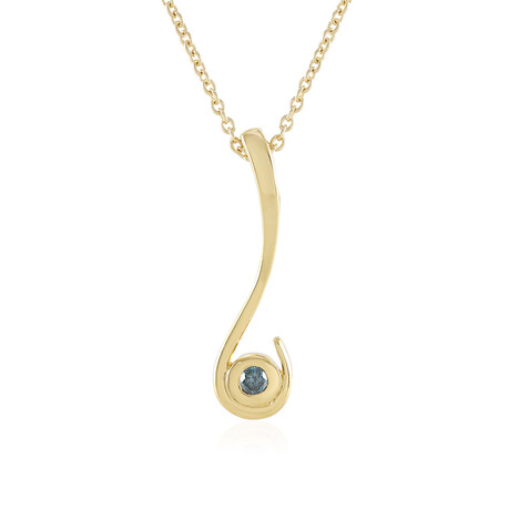 Collana in argento con Diamante Blu I2