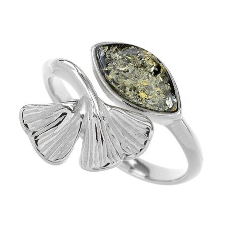 Baltischer Bernstein-Silberring (dagen)