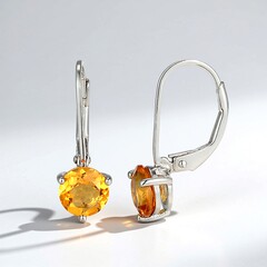 Orecchini in argento con Citrino