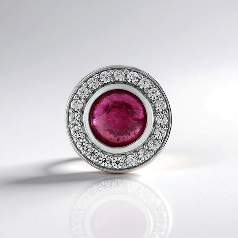 Ciondolo in argento con Rubino Bemainty (MONOSONO COLLECTION)