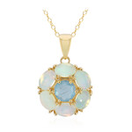 Collana in argento con Quarzo blu pastello