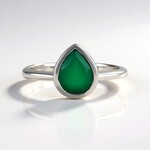 Anello in argento con Onice Verde