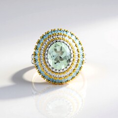 Anello in argento con Ametista Verde