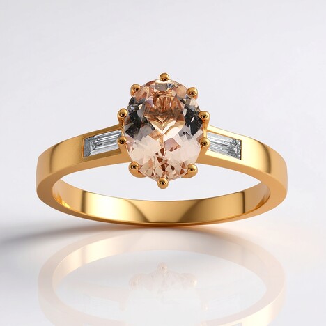 Anello in oro con Morganite AAA
