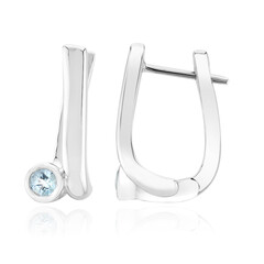 Boucles d'oreilles en argent et Aigue-marine du Mozambique (Pallanova)