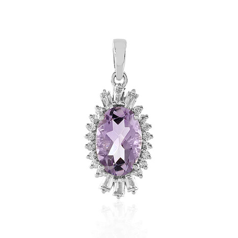 Pendentif en argent et Améthyste Rose de France