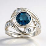 Anello in argento con Topazio Blu Londra (de Melo Essence)