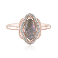 Anello in argento con Labradorite rosa Maniry