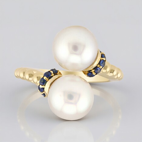 Anello in oro con Perla Bianca dei Mari del Sud (Michelle Albala)