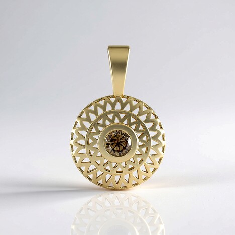 Ciondolo in oro con Diamante Champagne I2 (Ornaments by de Melo)