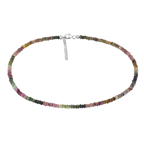 Zilveren halsketting met toermalijnen