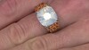 Anillo en plata con Cuarzo azul lunar