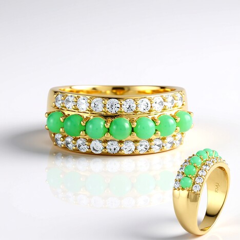 Bague en argent et Chrysoprase (KM by Juwelo)