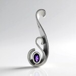 Ciondolo in argento con Ametista Siberiana (MONOSONO COLLECTION)