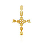 Yellow Ceylon Sapphire Silver Pendant