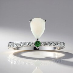 Anello in argento con Opale Bianco