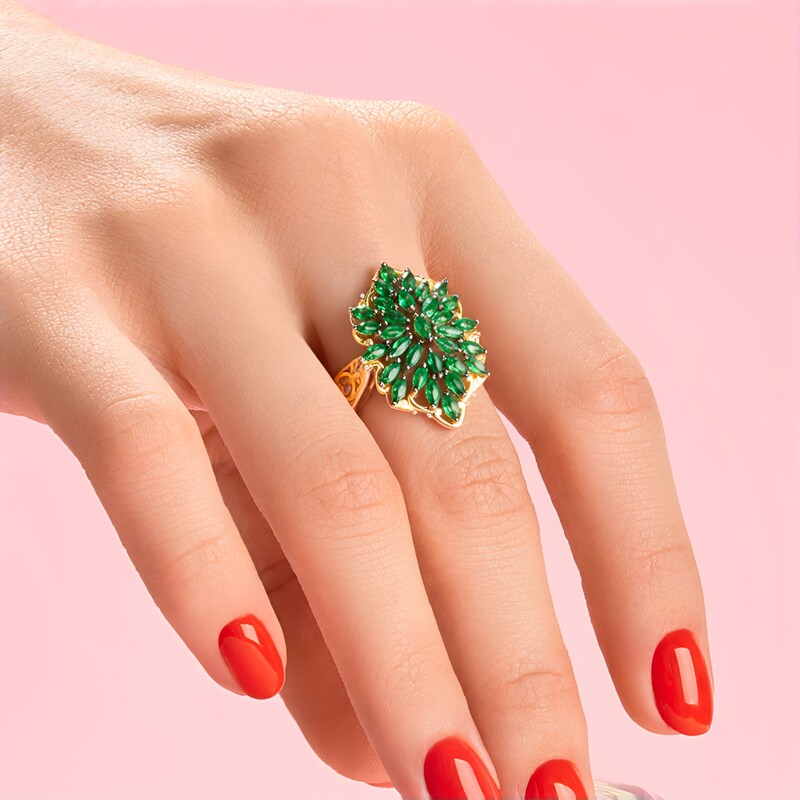 Anillo en plata con Esmeralda de Zambia (Gems en Vogue)