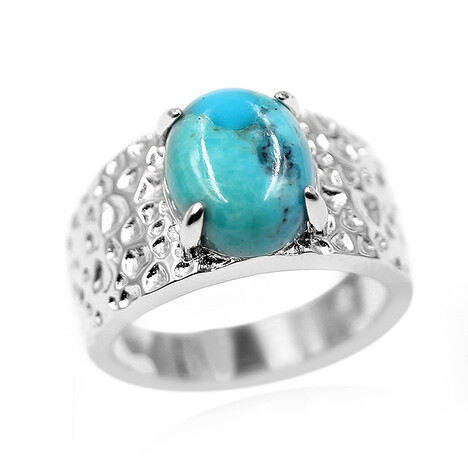 Anillo en plata con Turquesa azul del Mohave Kingman (Faszination Türkis)