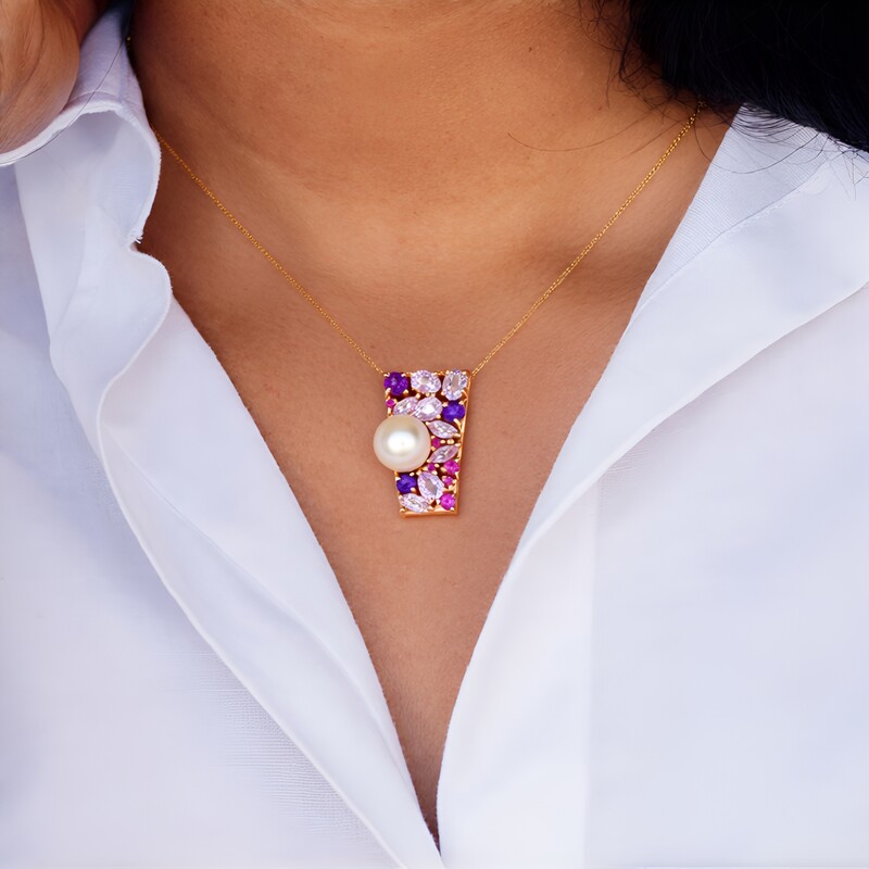 White Freshwater Pearl Silver Pendant (TPC)