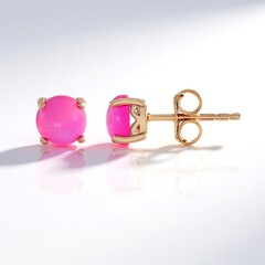 Orecchini in argento con Opale Rosa dell'Etiopia