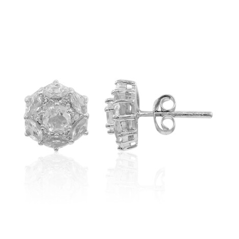 Weißer Topas-Silberohrringe