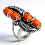 Bague en argent et Spondylus (Desert Chic)