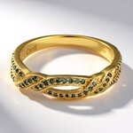 Anello placcato in oro con Diamante Fancy