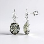 Orecchini in argento con Ambra Baltica Verde (dagen)