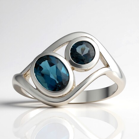 Anello in argento con Topazio Blu Londra (Pallanova)