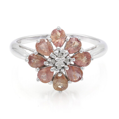 Anello in oro con Zaffiro Padparadscha (non riscaldato)