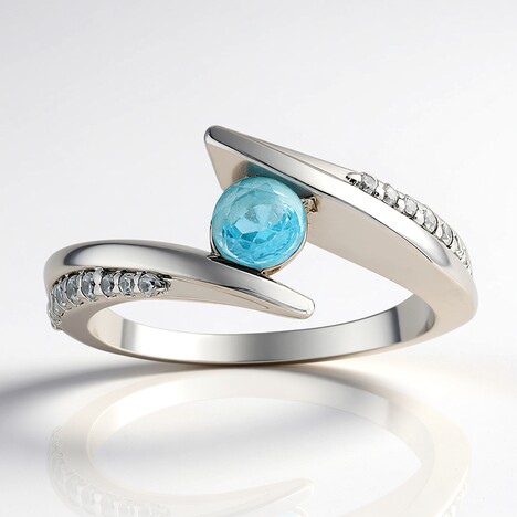 Bague en argent et Apatite bleue
