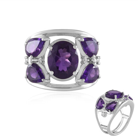 Bague en argent et Améthyste du Maroc