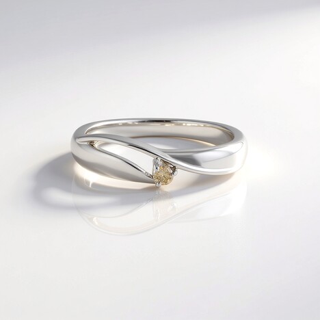 Anello in argento con Diamante Champagne I2