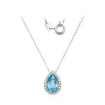 Collana in argento con Topazio Blu Svizzero