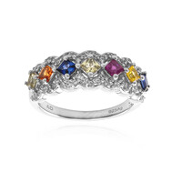 Bague en argent et Saphir bleu